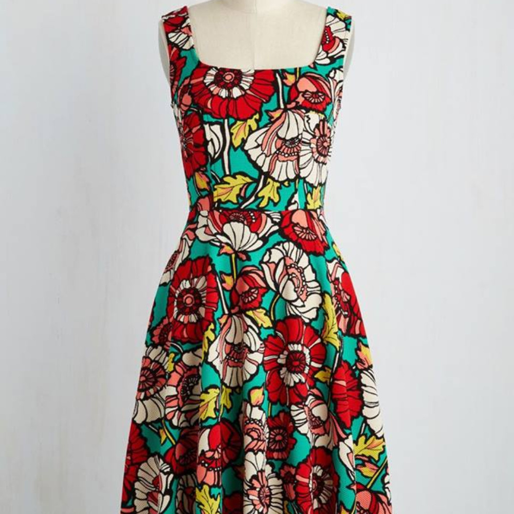 RARE Modcloth "Set Things Illustrate" Dress
